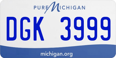 MI license plate DGK3999