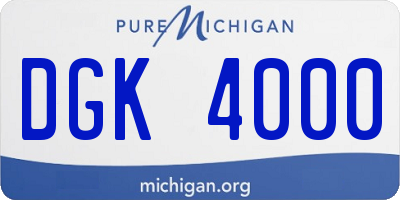 MI license plate DGK4000
