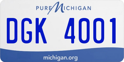 MI license plate DGK4001