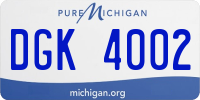 MI license plate DGK4002