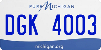 MI license plate DGK4003