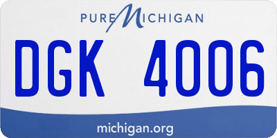 MI license plate DGK4006