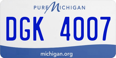 MI license plate DGK4007