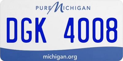 MI license plate DGK4008