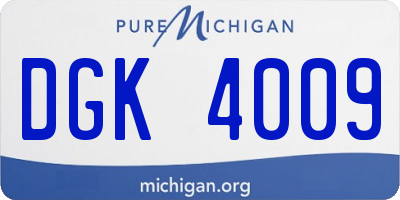 MI license plate DGK4009