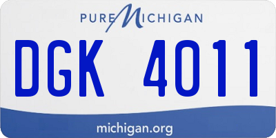 MI license plate DGK4011