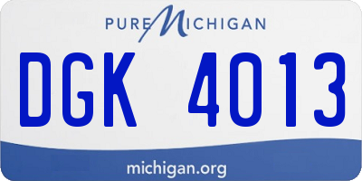 MI license plate DGK4013