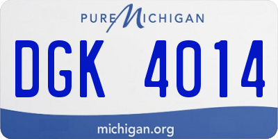 MI license plate DGK4014