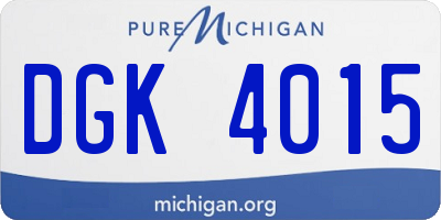 MI license plate DGK4015