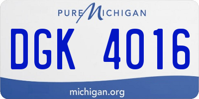 MI license plate DGK4016