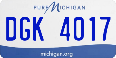 MI license plate DGK4017