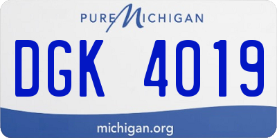 MI license plate DGK4019