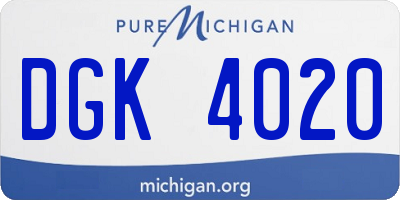 MI license plate DGK4020