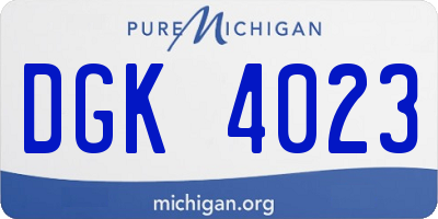 MI license plate DGK4023