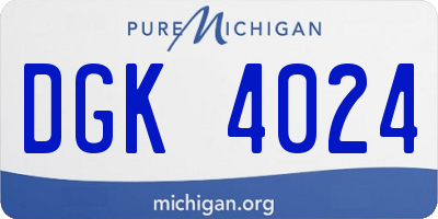 MI license plate DGK4024