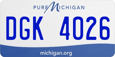 MI license plate DGK4026