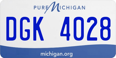 MI license plate DGK4028