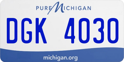 MI license plate DGK4030