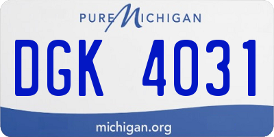 MI license plate DGK4031