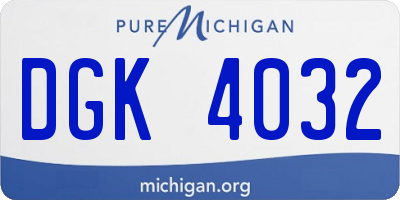MI license plate DGK4032