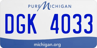MI license plate DGK4033