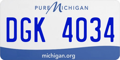 MI license plate DGK4034