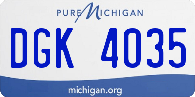 MI license plate DGK4035