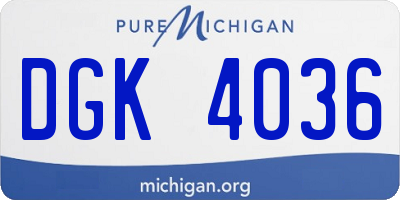 MI license plate DGK4036
