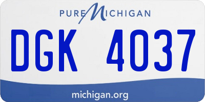 MI license plate DGK4037