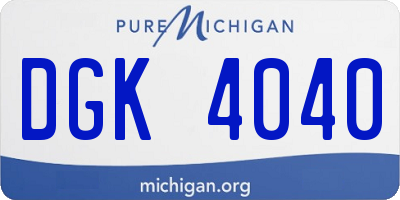 MI license plate DGK4040