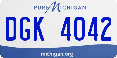 MI license plate DGK4042