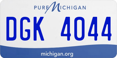MI license plate DGK4044