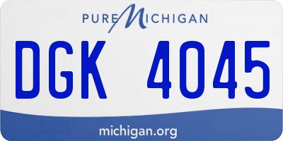 MI license plate DGK4045