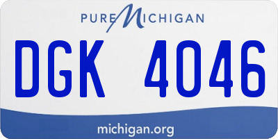 MI license plate DGK4046