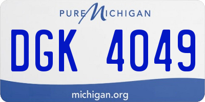 MI license plate DGK4049
