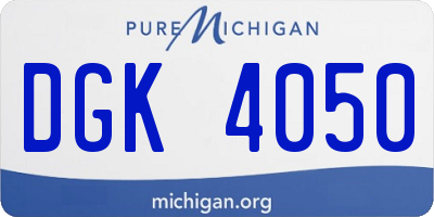 MI license plate DGK4050