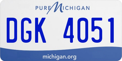 MI license plate DGK4051