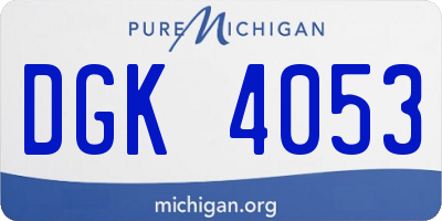 MI license plate DGK4053