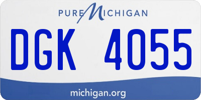 MI license plate DGK4055