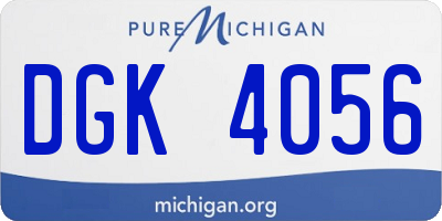 MI license plate DGK4056