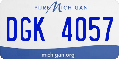MI license plate DGK4057