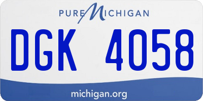 MI license plate DGK4058
