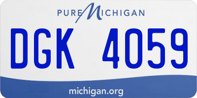 MI license plate DGK4059
