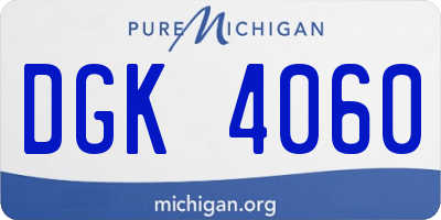 MI license plate DGK4060