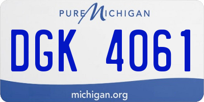 MI license plate DGK4061