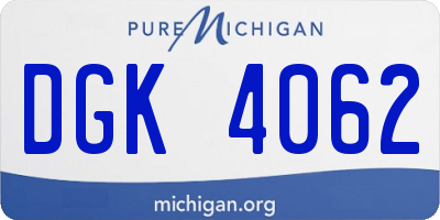 MI license plate DGK4062