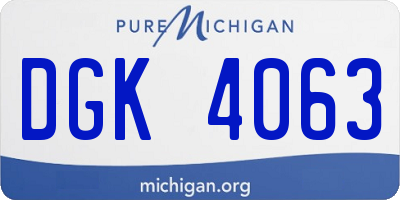 MI license plate DGK4063