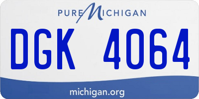 MI license plate DGK4064