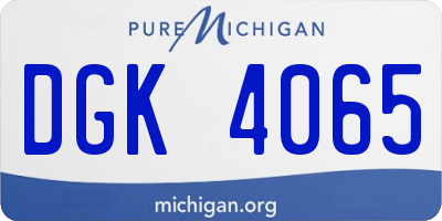 MI license plate DGK4065