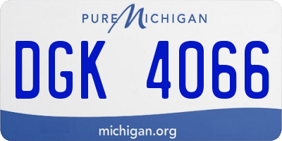 MI license plate DGK4066